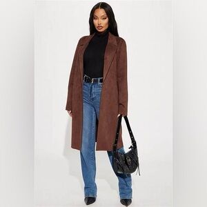 Brown trench coat